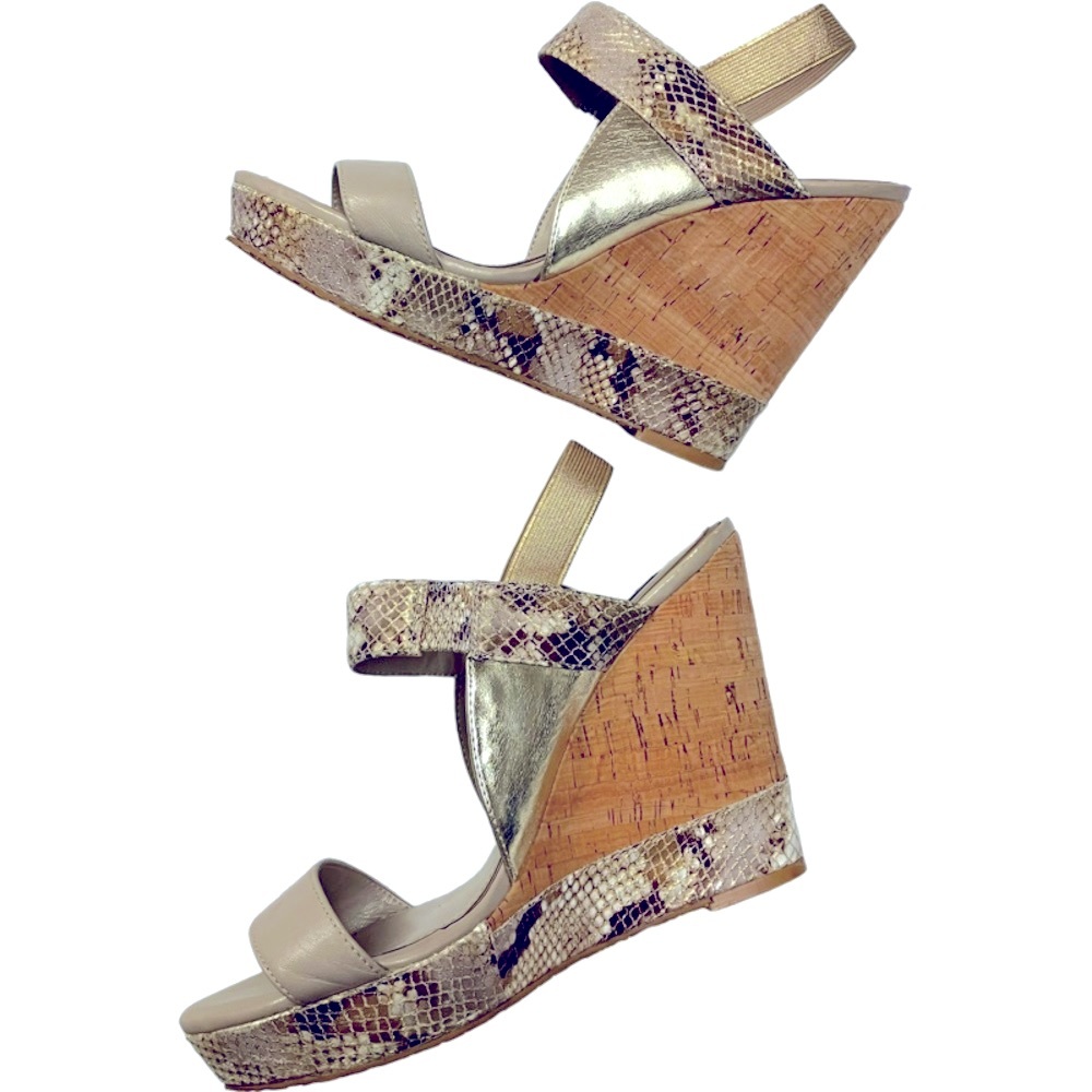 WHBM Cork Wedge Sandals